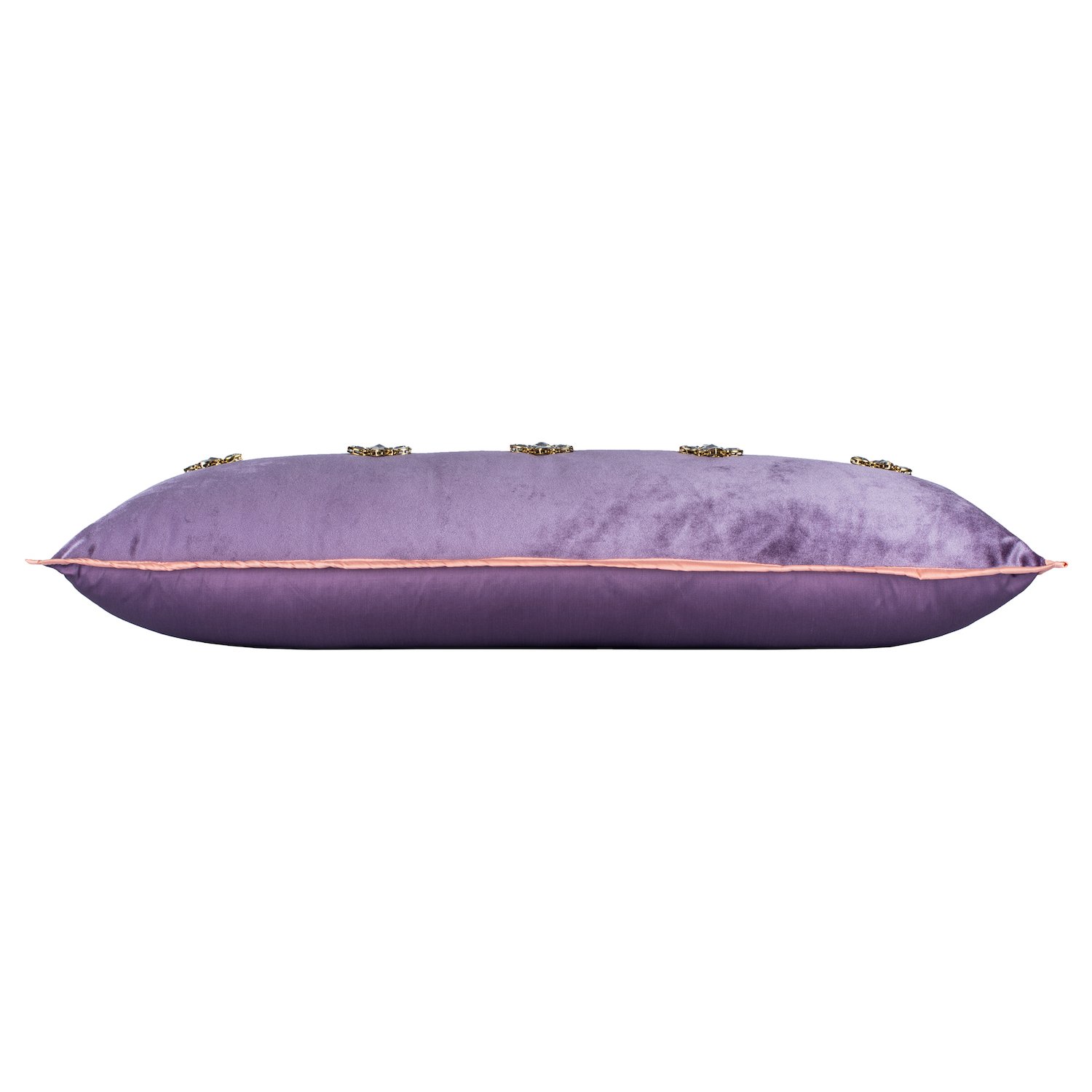 Long Rectangle Lumbar Oblong Plush French Velvet Throw Pillow Cushion Cover, Purple Lavender, 12x30