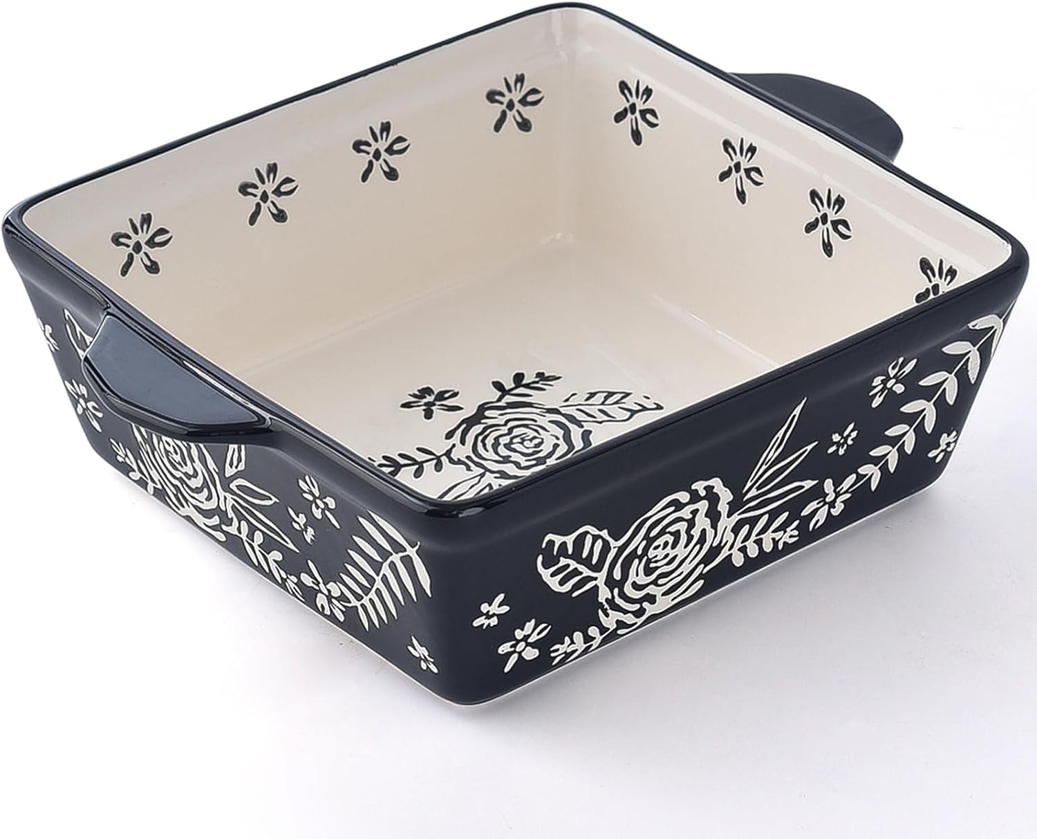 Wisenvoy Baking Dish 8x8 Baking Pan Brownie Pan Casserole Dish Hand-Painted Casserole Dishes For Oven Lasagna Pan