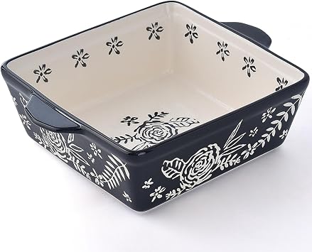Wisenvoy Baking Dish 8x8 Baking Pan Brownie Pan Casserole Dish Hand-Painted Casserole Dishes For Oven Lasagna Pan