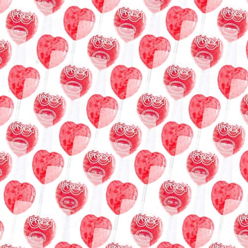 Heart Lollipops Valentines Day Candy - 28 Count - Heart Shaped Valentines Lollipops - Valentine Candy Individually Wrapped - Red Valentine Suckers - Strawberry Flavored Heart Suckers - 12 Ounce #TOP5