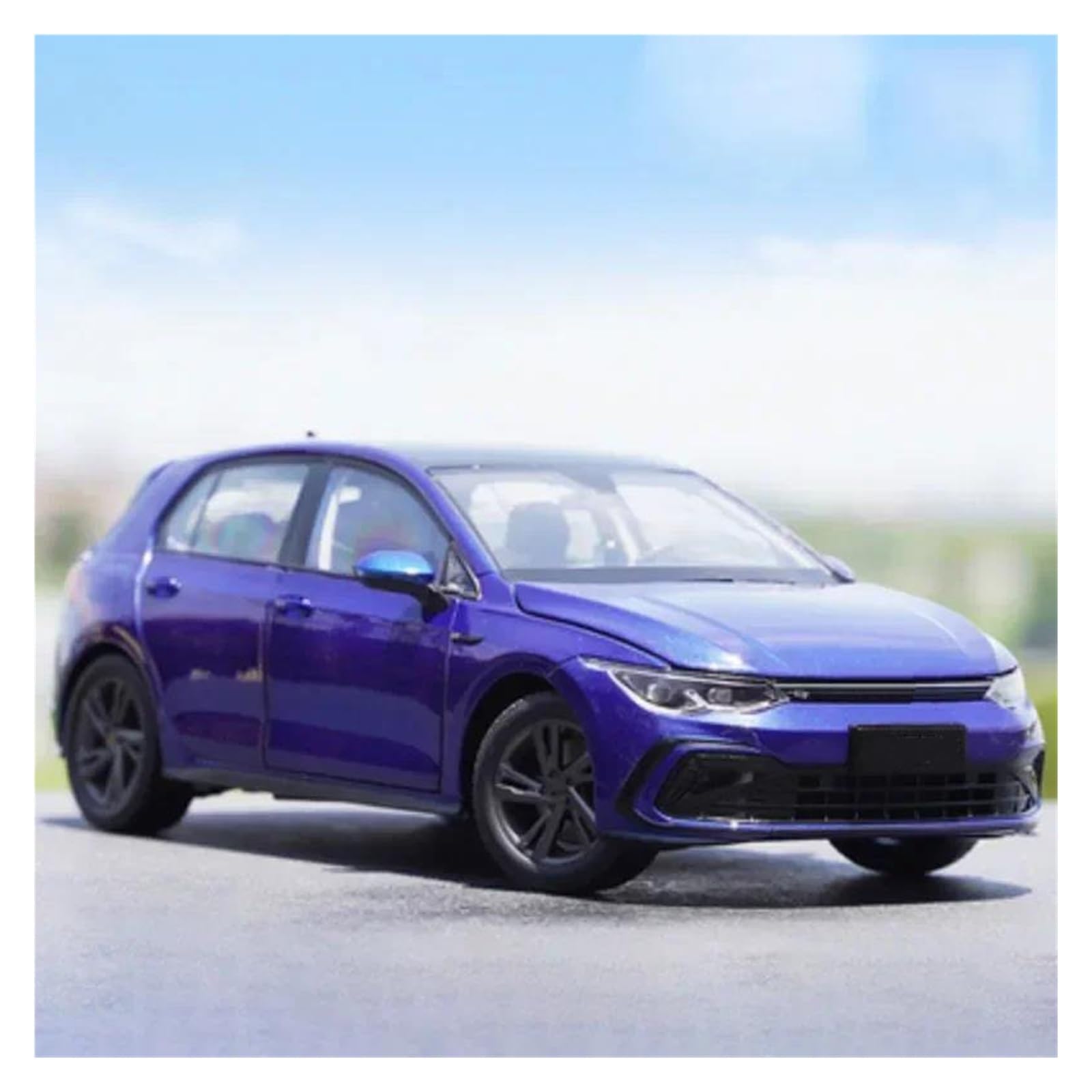 Modellino 1:18 Per VW Per Golf 8 Modellino Di Auto In Lega Pressofusa Collezione Di Veicoli In Metallo Modello Di Auto(Blu)