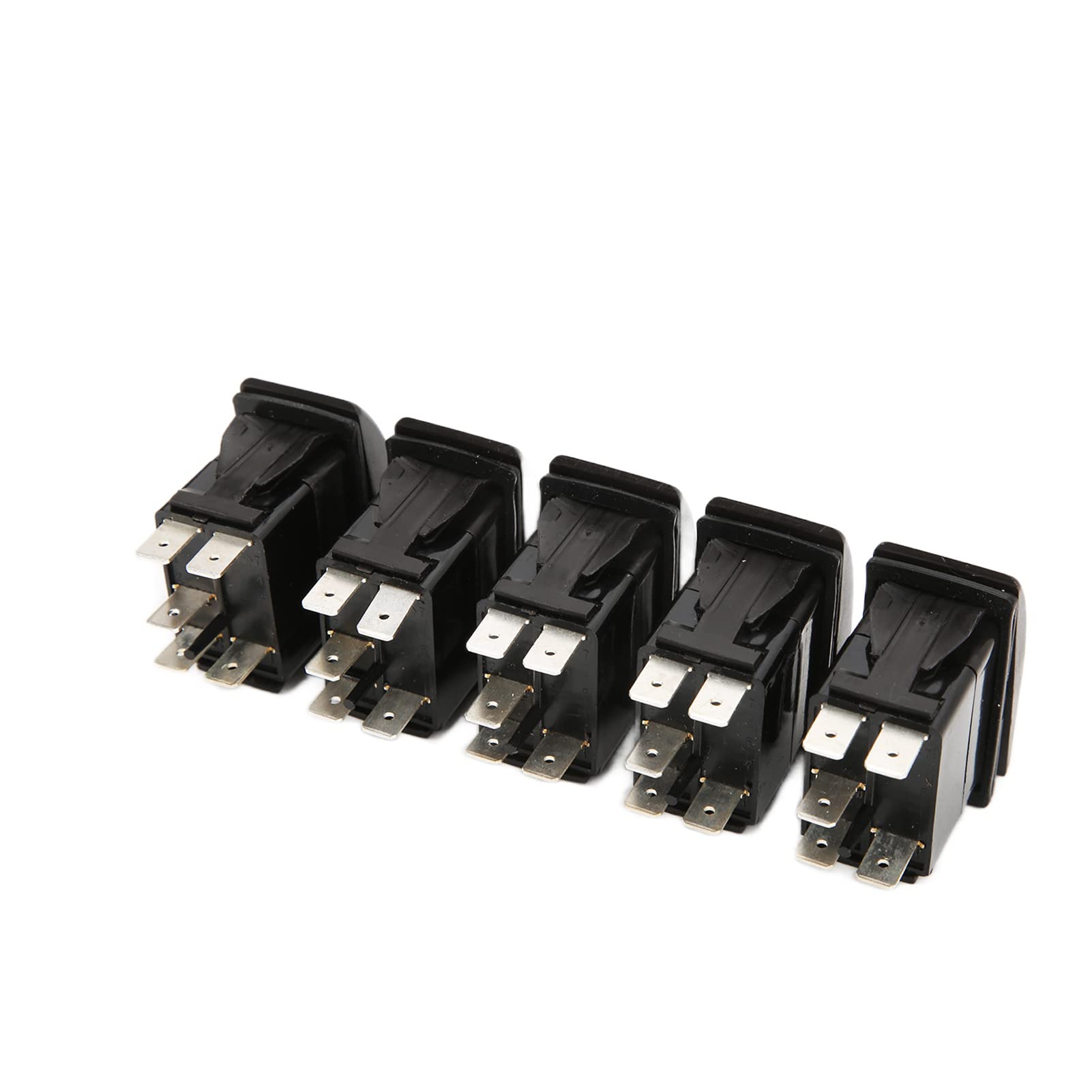 5 paczek SPST przełącznik kołyskowy 5 Pin czerwony podświetlany On Off 12 V 24 V 20A 10A dla samochodu SUV ATV 4x4 motocykl z naklejkami świecącymi w nocy