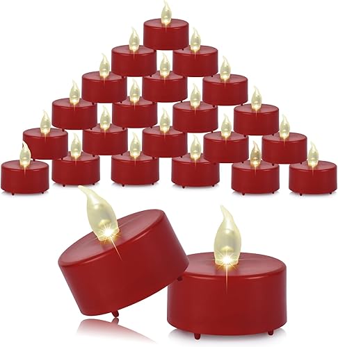 Miniatura 7 de Velas de té a pilas, velas falsas eléctricas LED sin llama, paquete de 50 velas votivas realistas parpadeantes de Halloween, larga duración de más