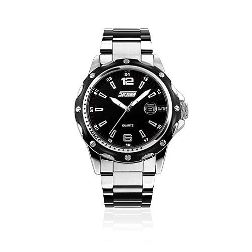 cofuo Mens Stainless Steel Band Analog Quartz Watch Dress Wrist
