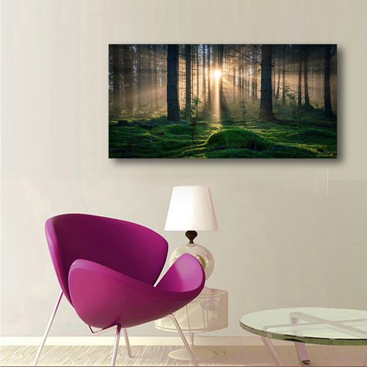 Sunrise Landscape Canvas Wall Art - 20x40 Inches - Tree and Forest Picture Artwork for Living Room and Bedroom Wall Decoration - Nature Painting Prints for a Serene Atmosphere - Image 6
