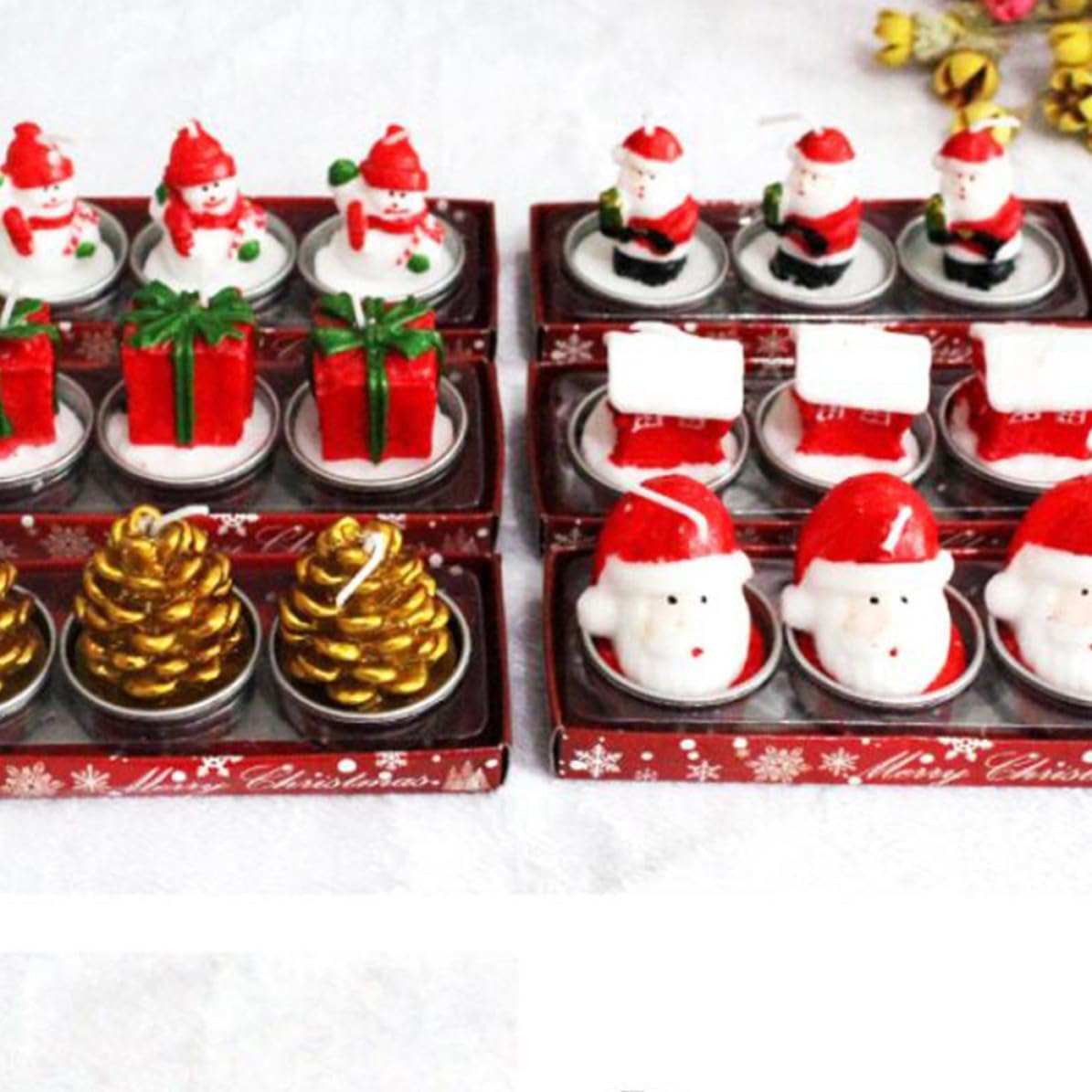 3pcs Creative Christmas Candle Gift Set Cloth Chic Party Decoration