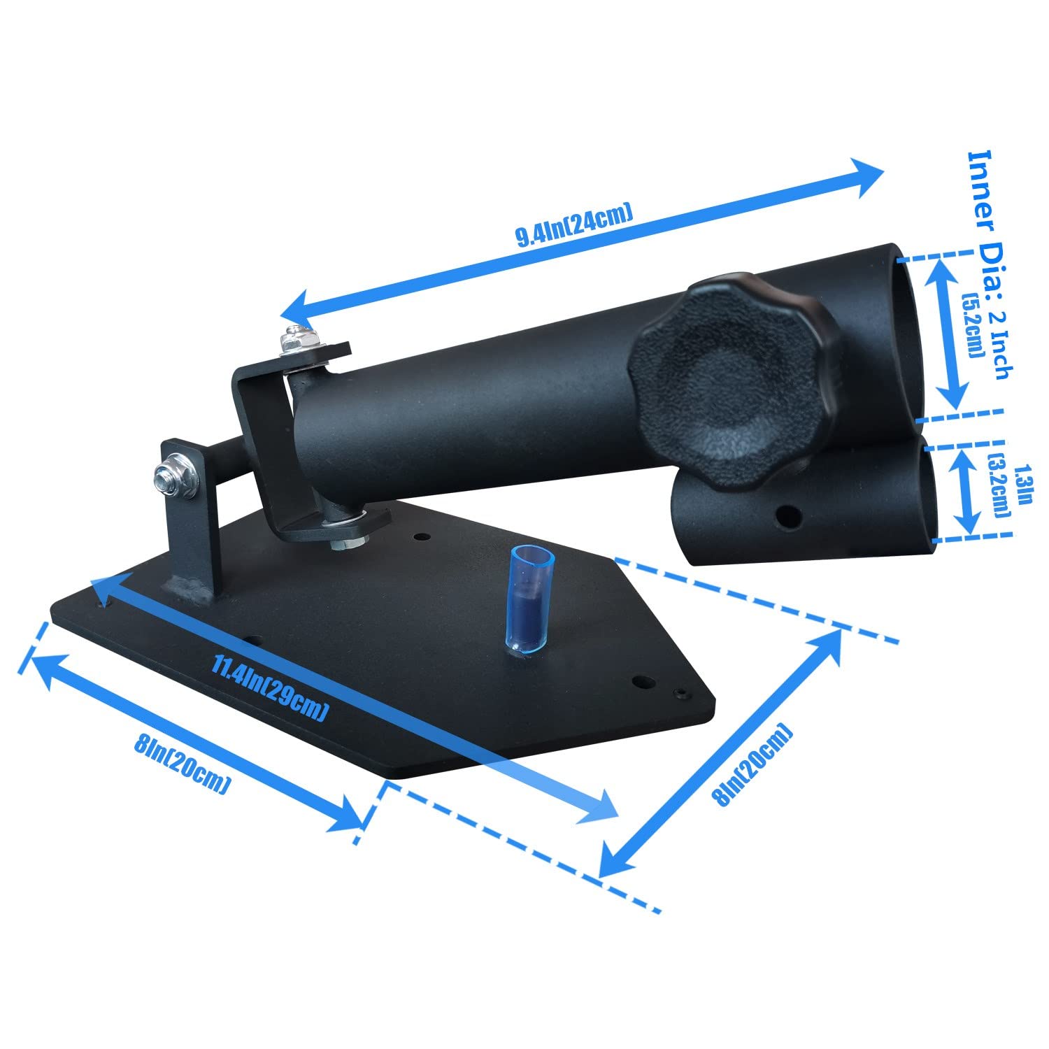 MARSAFIT Barra portátil Landmine Base, accesorio de fila de barra en T de lujo, accesorio de mina terrestre para barra se adapta a barras estándar de 1 pulgada y 2 pulgadas