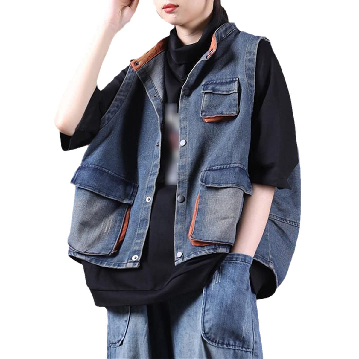 Moda de estilo calle con este chaleco sin mangas suelto para mujer 8