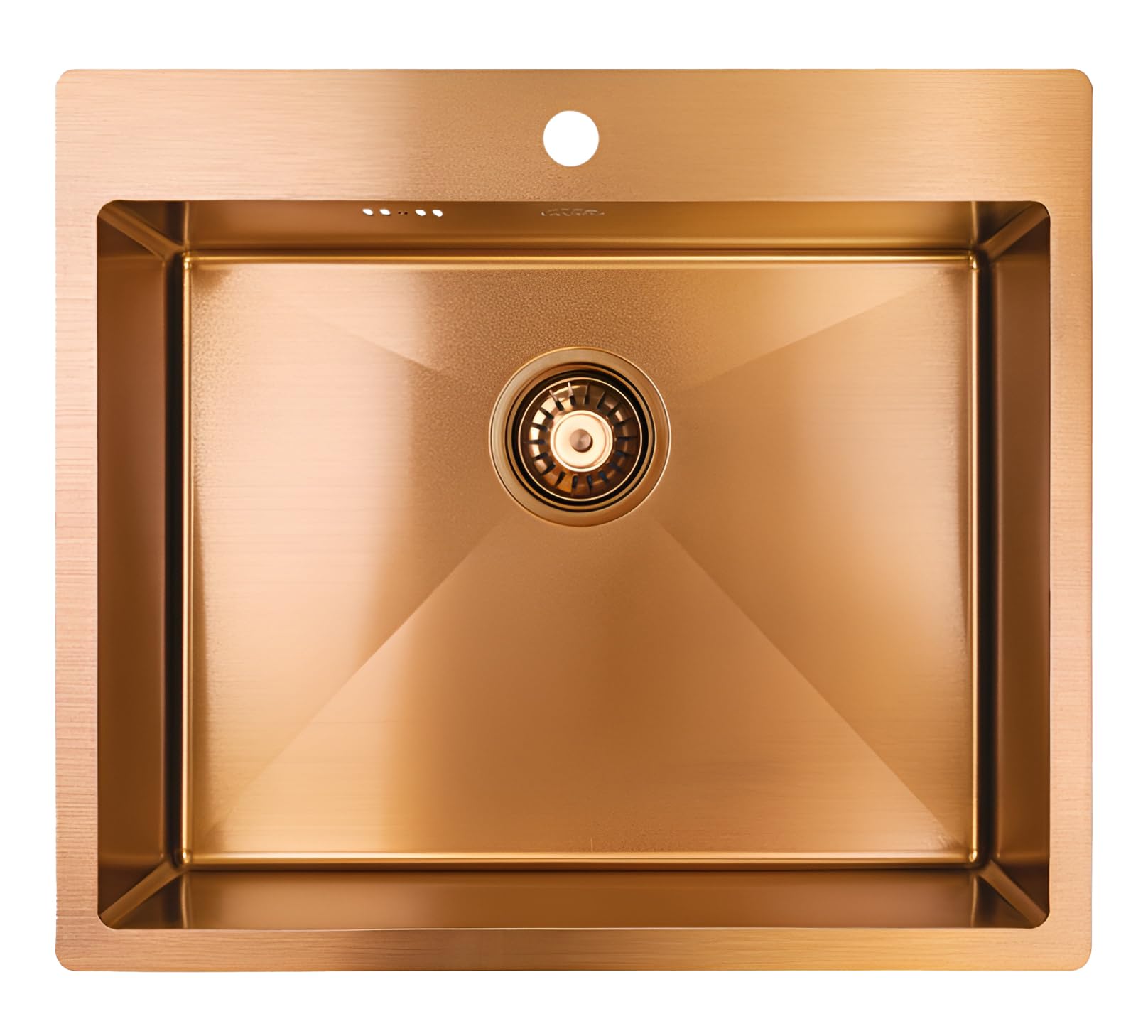 KOLMAN Spülbecken Marmara, 51x59 Cm, Edelstahl Inox – Mit Großem Becken & Space-Saving-Siphon