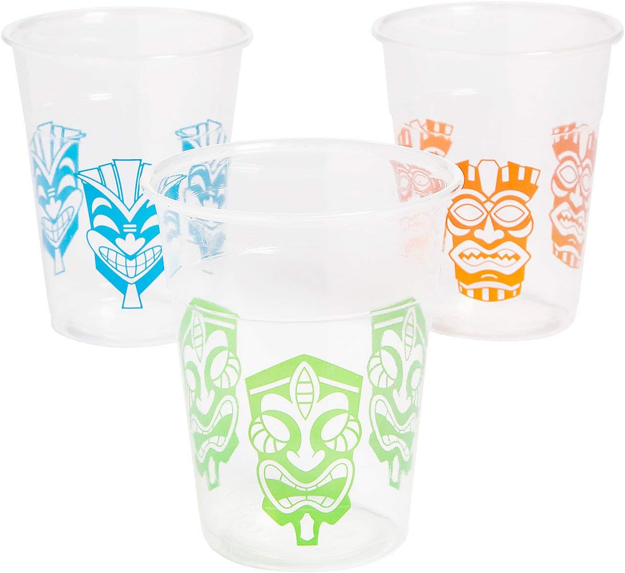 Fun Express Plastic Tiki Cups Set of 12 Colorful and Eye