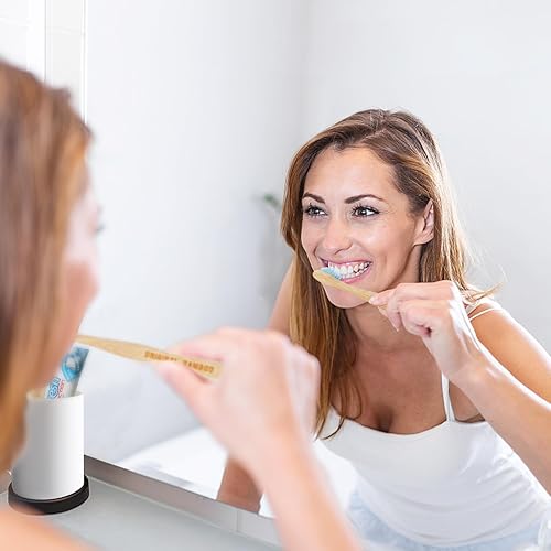 Miniatura 6 de Cepillos de dientes, sin BPA, cerdas suaves, paquete de 6 unidades, biodegradables, ecológicos, sostenibles, de carbón de bambú natural, cepillo de