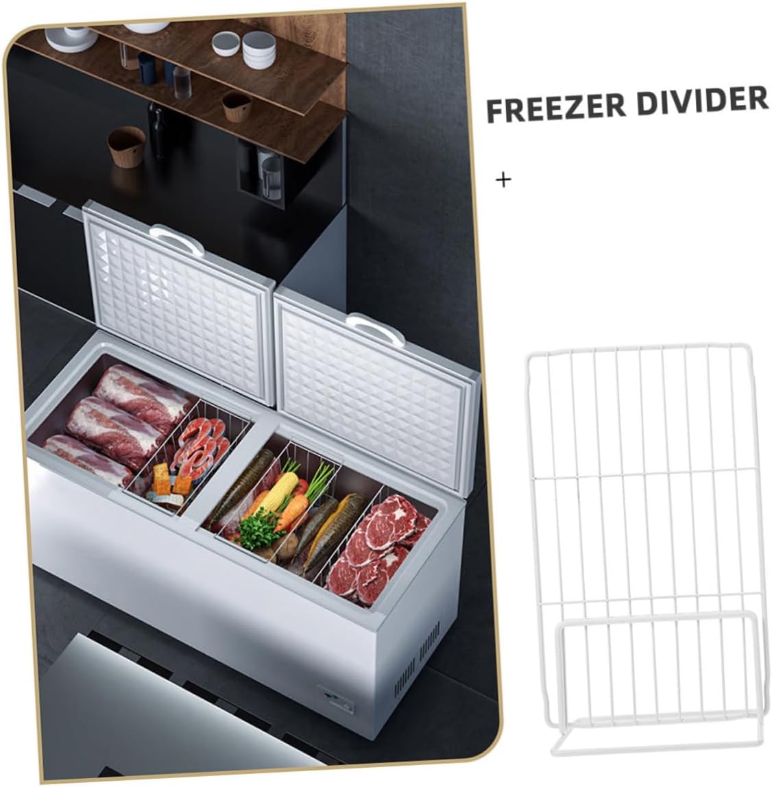 2pcs Freezer Wire Divider Fridge Partition Board Iron Mesh Separator Easy Install Home Storage Organizing