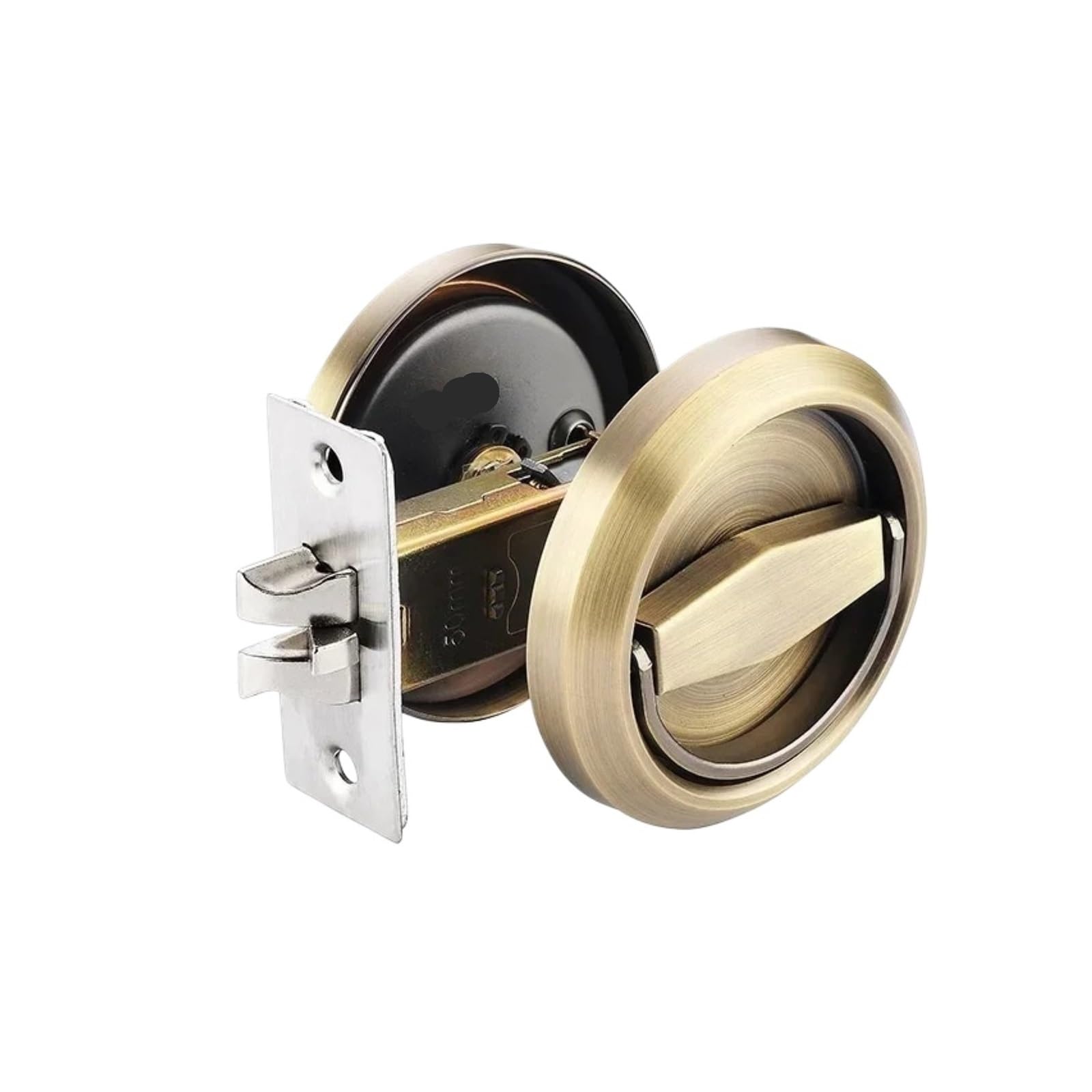 YXINAER Round Recessed Door Lock Stainless Steel Invisible Door Lock