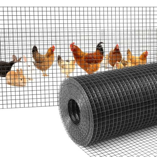 Jia Long Garden Black Hardware Cloth 1/2inx48inx100ft, Chicken Wire Fencing, 19Gauge, PVC Coated Chicken Wire, Hardware Cloth, Perfect for Chicken Wire Mesh, Rodent Mesh, Tree Guard, Chicken Coop