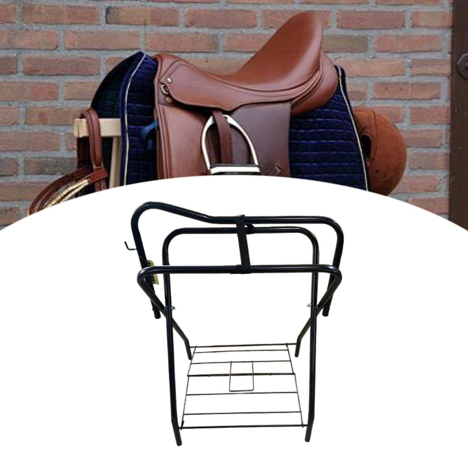 Soporte de Hierro para Silla de Montar en Remolque de Caballos. Permite Guardar Aparejos, Almohadillas Y Accesorios para Jinetes.