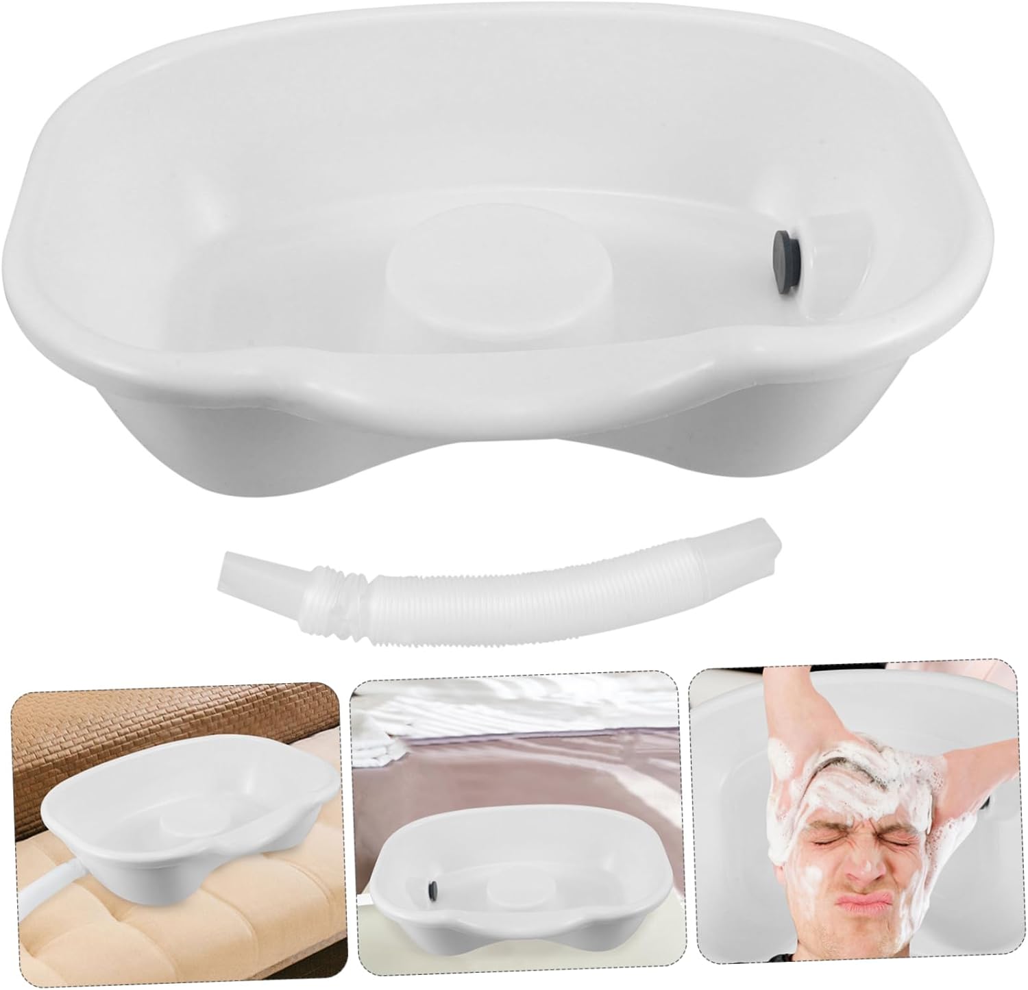 Hair Washing Basin for Bedridden Patients Portable Shampoo Bowl for Elderly and Pregnant Women Comfortable Bedside Sink for Hair Care Impact-resistant Design Water Hose for