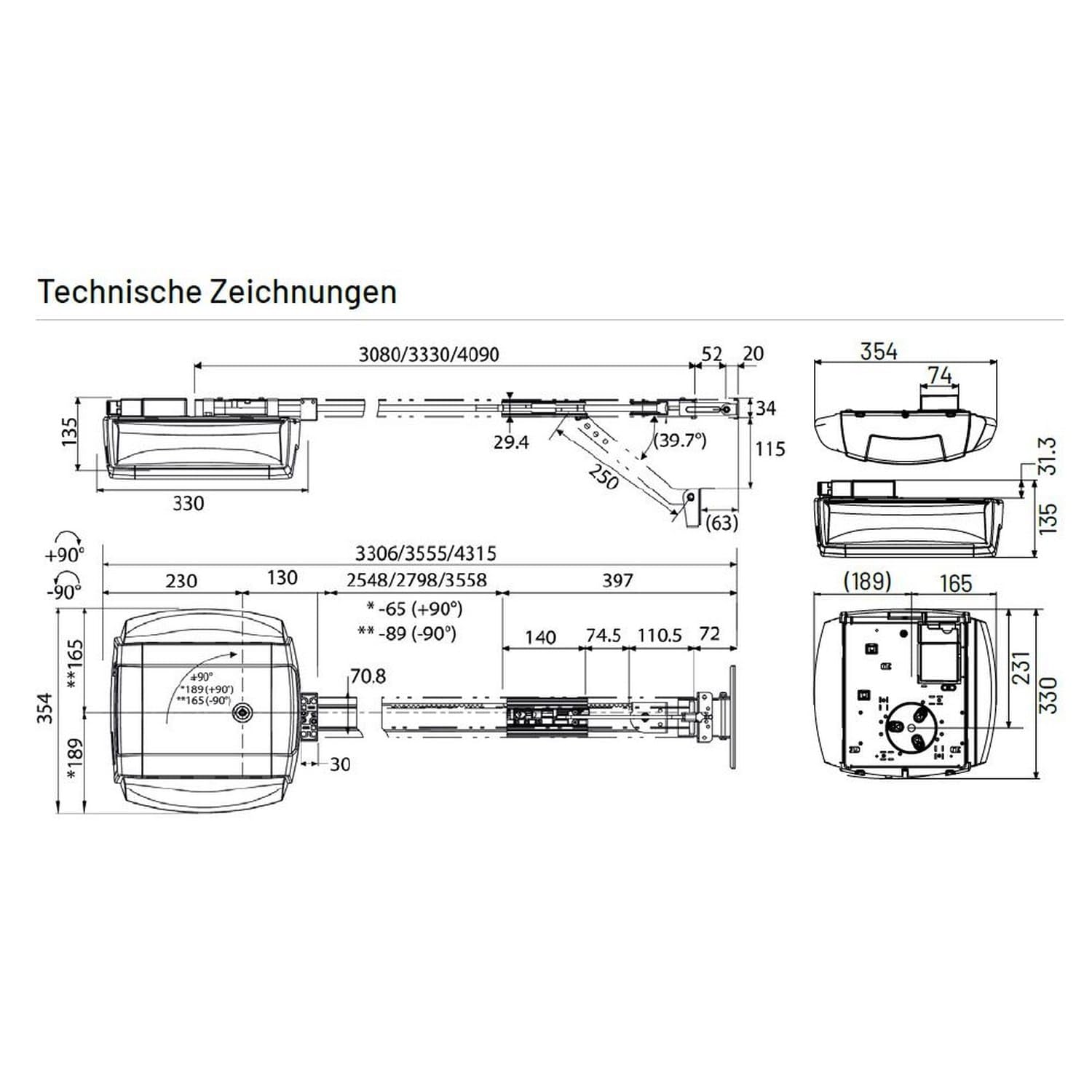 Marantec Comfort 380 napęd do bramy garażowej, zestaw z 2 nadajnikami ręcznymi, elektryczny napęd do bramy garażowej, bram segmentowych i wahadłowych, biały
