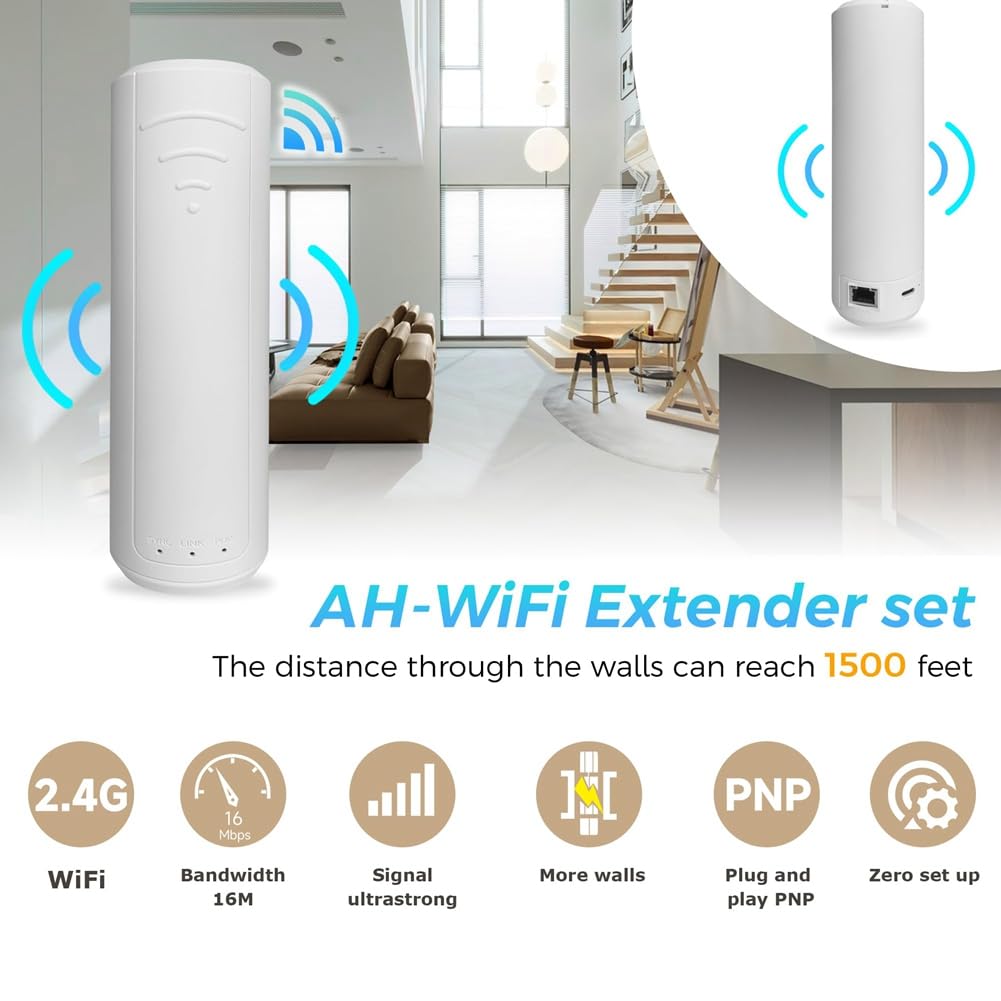 WiFi HaLow Extender, 802.11ah, Fino A 16 Mbps, Amplificatore di Segnale WiFi Extender per La Casa, Ripetitore WiFi Internet Booster