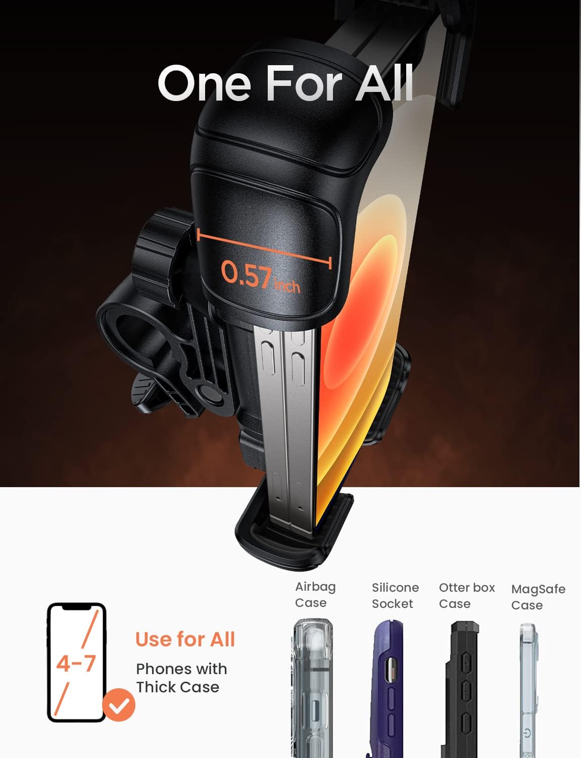 Phone Holder for Bike, [Never Shaking & Breaking] LISEN Motorcycle Phone Holder -2021 Upgrade Bike Phone Mount Compatible with iPhone 13 13 Mini 13 Pro Max 12 Samsung Galaxy S21 Note20 and More : Automotive