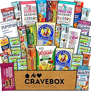 CraveBox Healthy Care Package (30 Count) Natural Food Bars Nuts Fruit Health Nutritious
