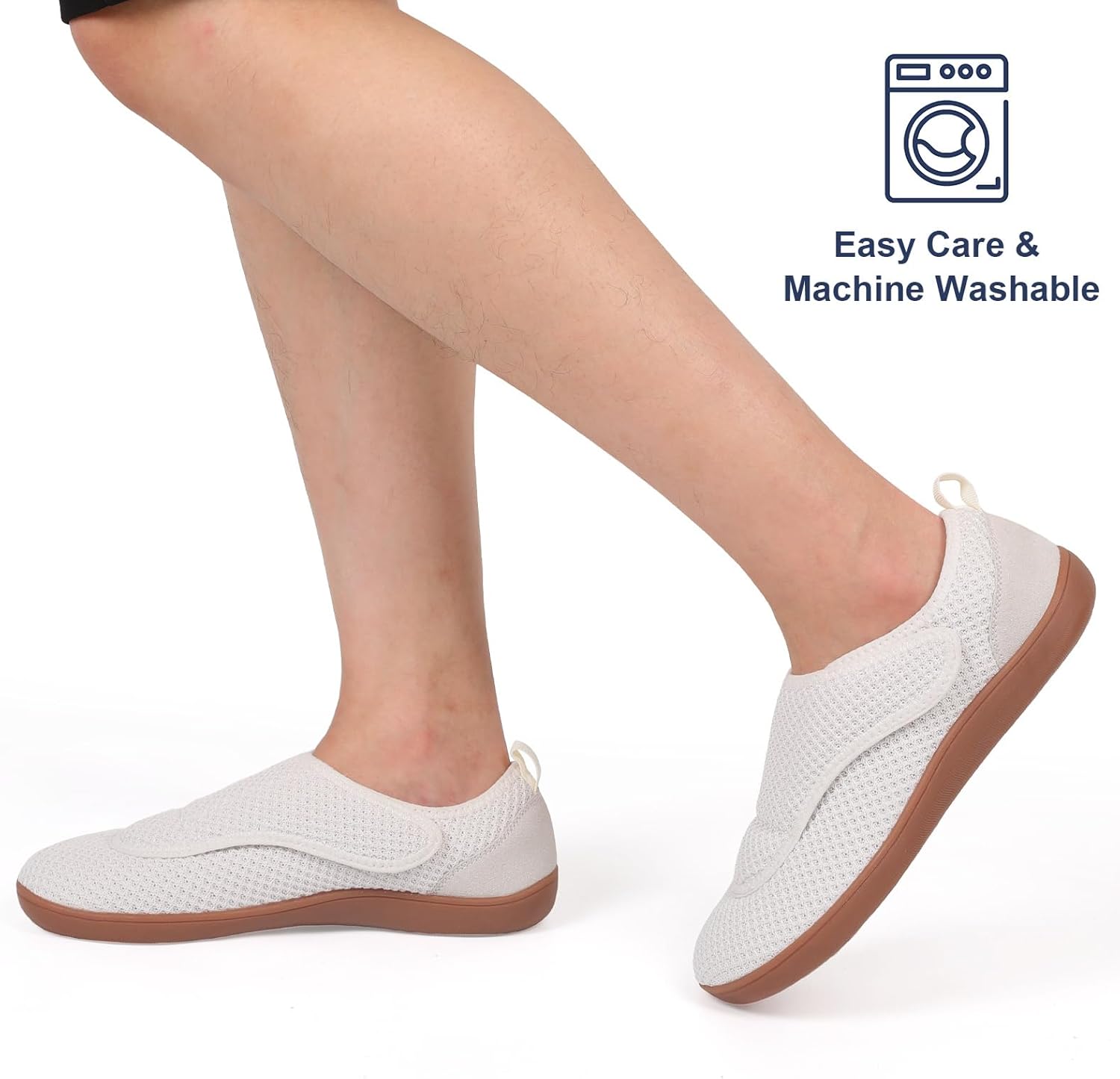 Mens Walking Shoes Wide Diabetic Shoes Adjustable Swollen Feet Neuropathy Orthopedic Shoes Breathable Barefoot Zero Drop Sneakers - Image 2