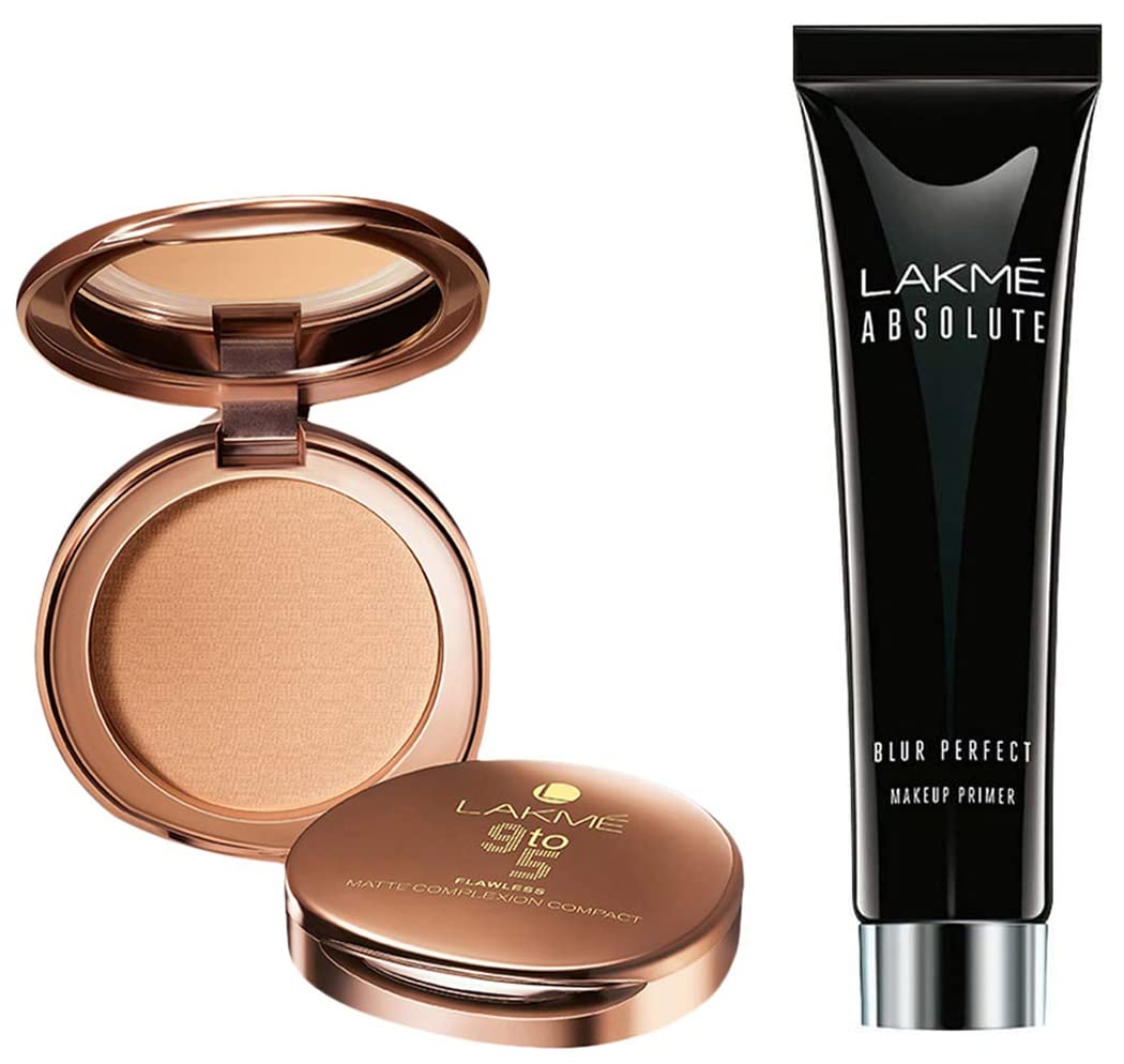 Lakme 9 to 5 Flawless Matte Complexion Compact Powder, & Lakme Absolute Blur Perfect Matte Face Primer,