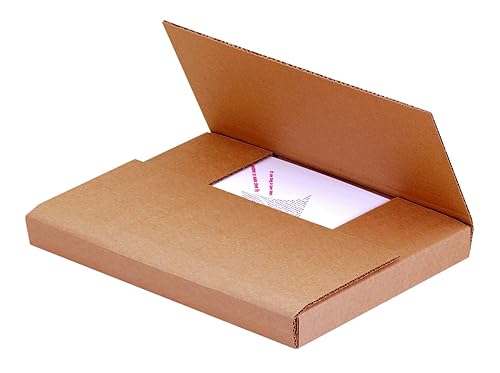 Miniatura 5 de Aviditi Cajas de correo de papel kraft marrón de fácil plegado, 9 1/2 x 6 1/2 x 2 pulgadas, paquete de 50, a prueba de aplastamiento, para envío,