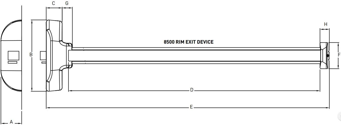 Taymor 8500 Series Push Pad Exit Device Aluminum for Commercial use (Safety Rated)