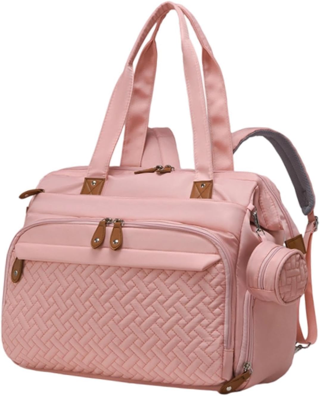 Menolana Diaper Bag Backpack with Shoes Compartment with Straps Multiple Pockets Pacifier Case Travel Bag for Outdoor Clothes, Pink