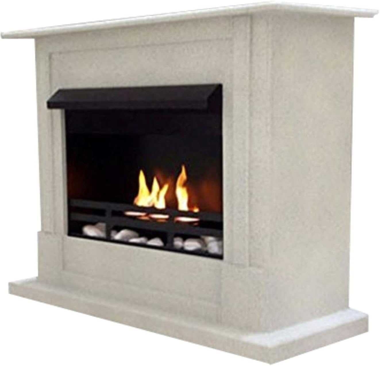 Ethanol Kamin Modell 001W Deluxe Weiß - 3,5kW Bioethanol Kamin Mit Sicherheitsglas