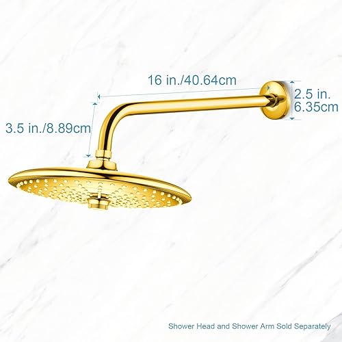 Miniatura 26 de OFFO Brazo de ducha con brida, 6 pulgadas de níquel cepillado para montaje en pared, ángulo de repuesto para cabezal de ducha fijo y cabezal