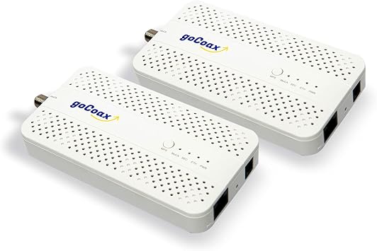 goCoax MoCA 2.5 Adapter (2-Pack) with 2.5GbE Ethernet Port | MA2500D Ethernet Over Coax for Gaming & 4K Streaming | 2.5Gbps, Plug and Play | for Cable Internet Homes - Not for Satellite TV (White)