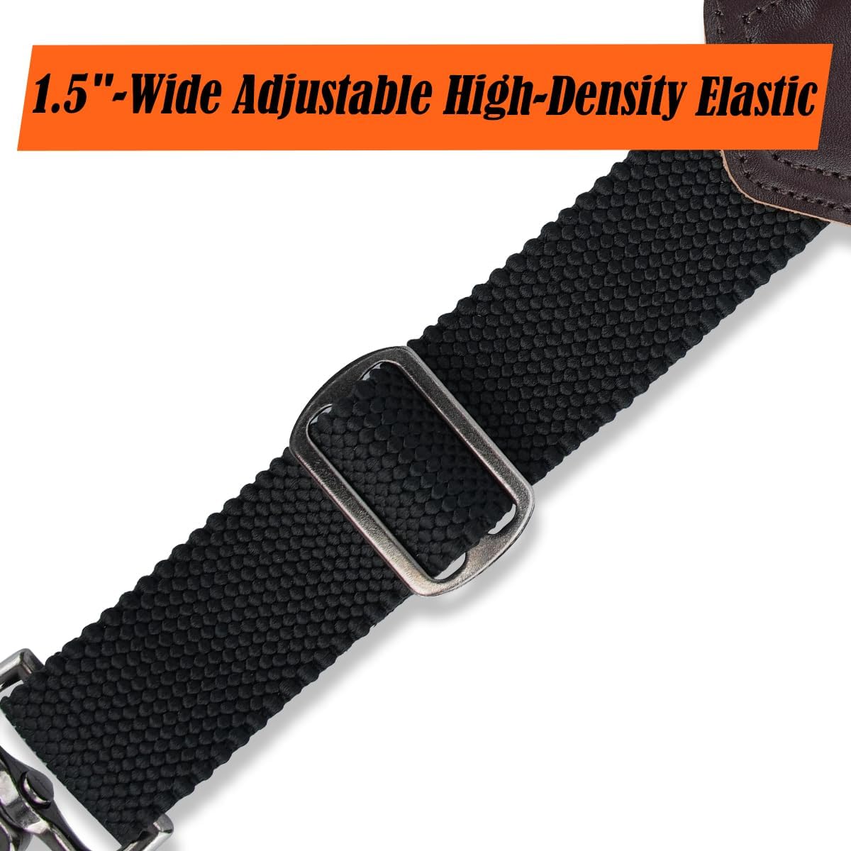 WELKINLAND Heavy-Duty Buffalo Leather Work Suspender, 1.5"-Wide Brown Leather Suspenders for Man, Top-Grain Leathers Suspender Man Belt Loop for Jeans, Genuine Leathers Suspenders for Men Western