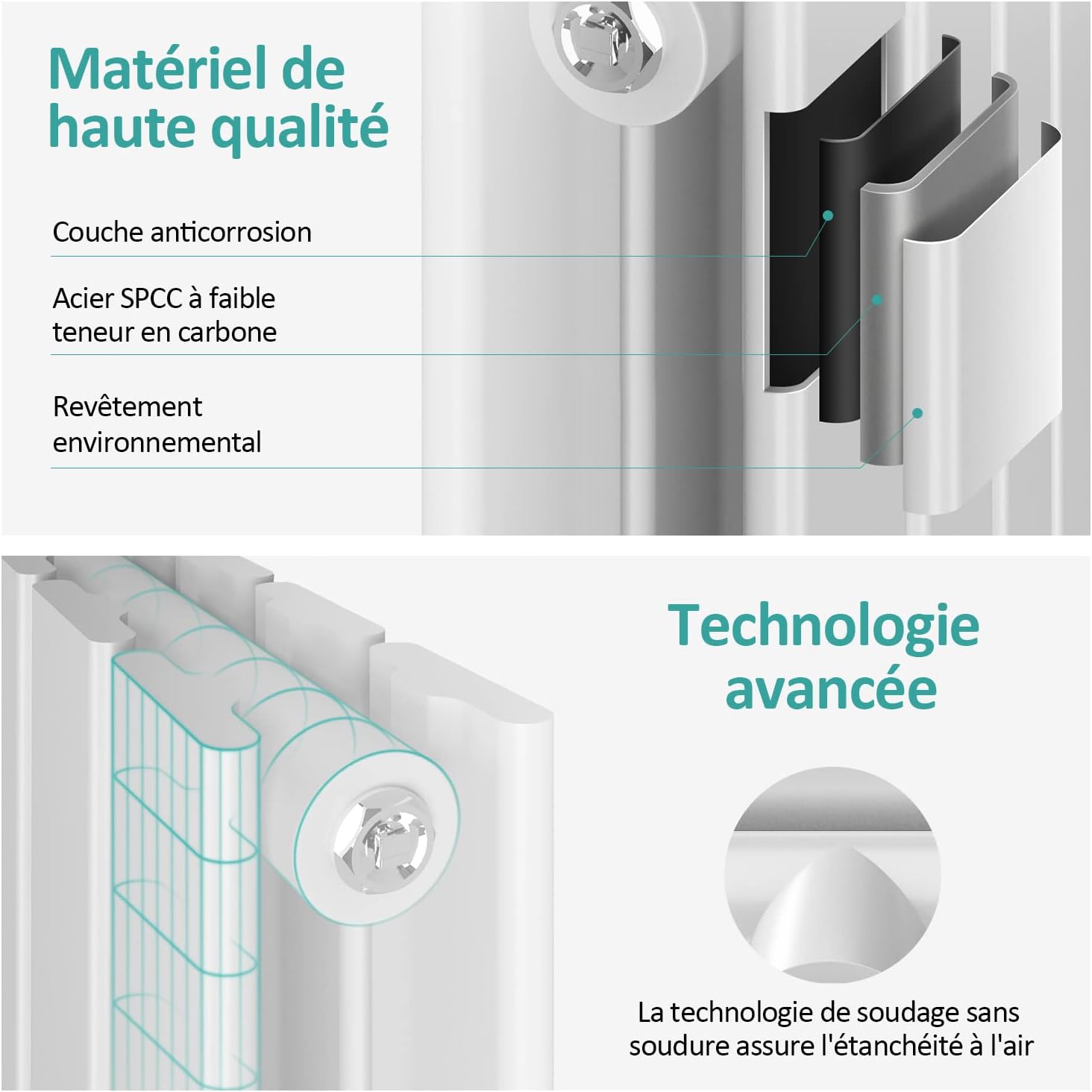 Diagram showing two connection methods: central connection with a single valve, and connection at both ends requiring a separate shut-off valve.