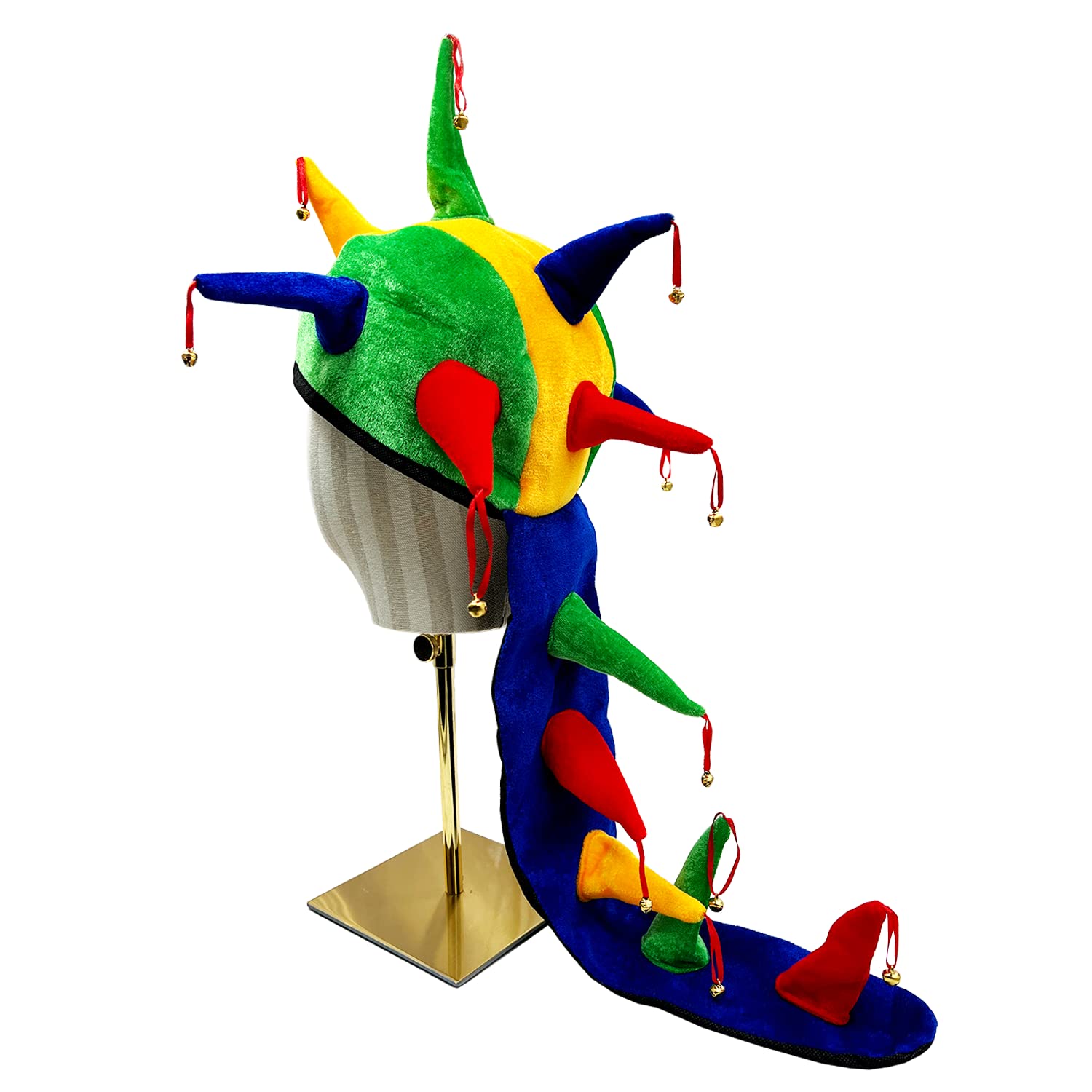 POPCIELFunny Jester Clown Hat Novelty Party Hat Halloween Mardi Gras Costume Hat