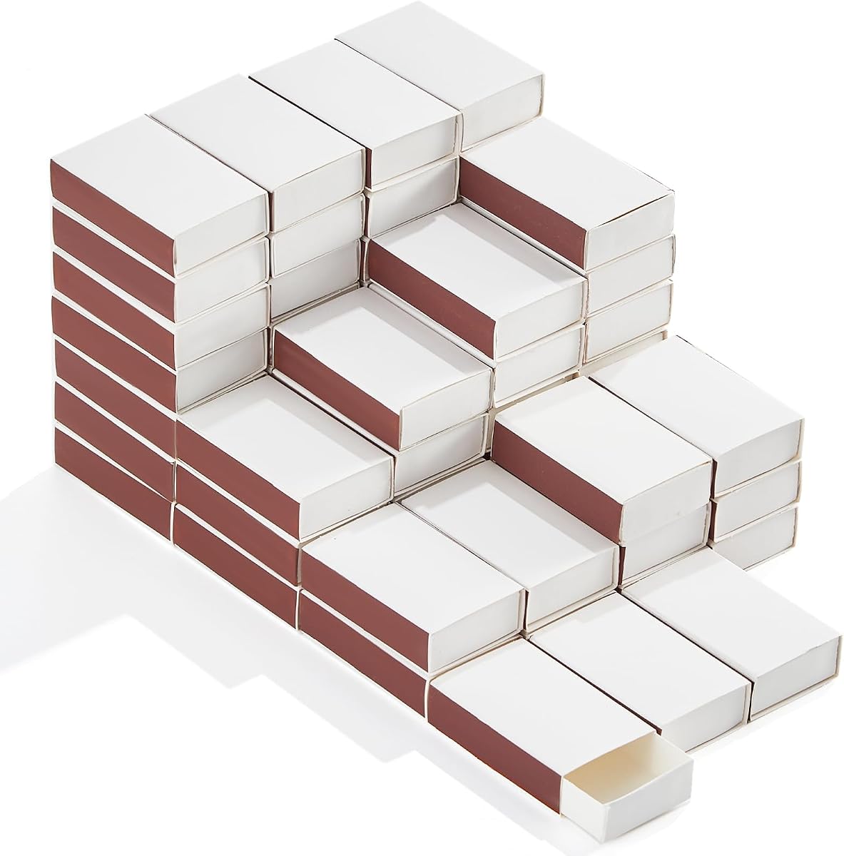 60PCS Blank Matches Containers 2.24 x 1.42 x 0.59 inches White DIY Match Books Storage Boxes Bulk Match Holder with Double-Sided Striker for Wedding Bridal Baby Birthday Party Favor Empty(No Matches)