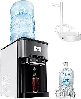 Portable Countertop Ice Maker 44lbs Ice Cubes Daily Stainless Steel Machine Bullet Ice Ready in 6-8 Mins 4 Lbs Ice Storage...