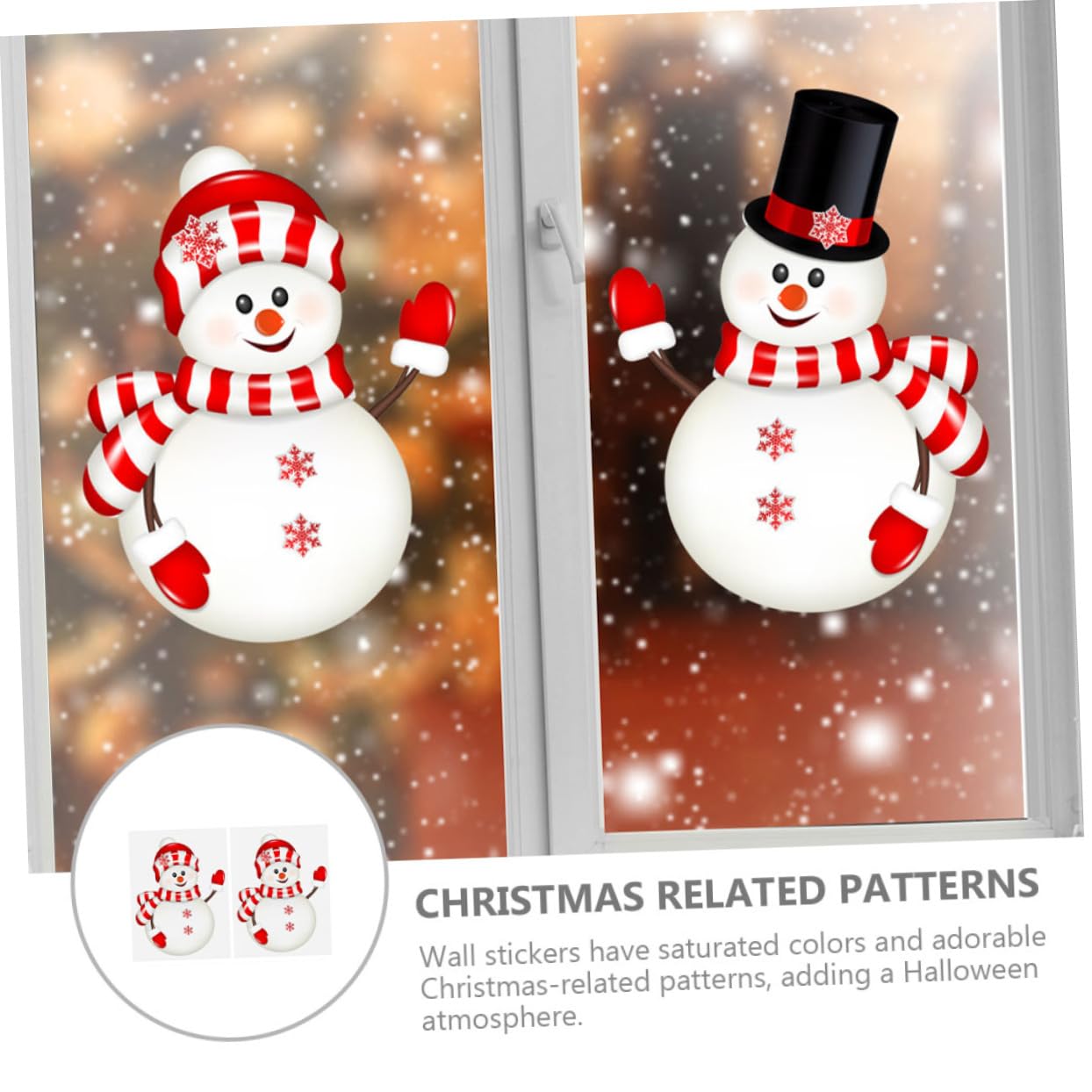 TOPBATHY 8 Blatt Aufkleber Wandaufkleber Fensteraufkleber Dekorative Aufkleber Weihnachts Fensteraufkleber Weihnachts Fensterdekorationen Weihnachts Türaufkleber Schneemann