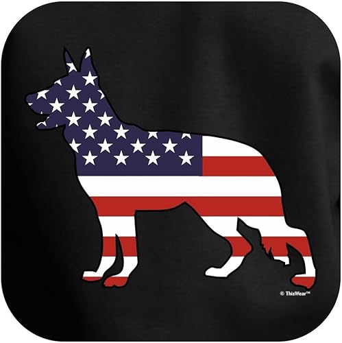 Miniatura 2 de ThisWear Sudadera con capucha de primera calidad con diseño de pastor alemán y bandera estadounidense