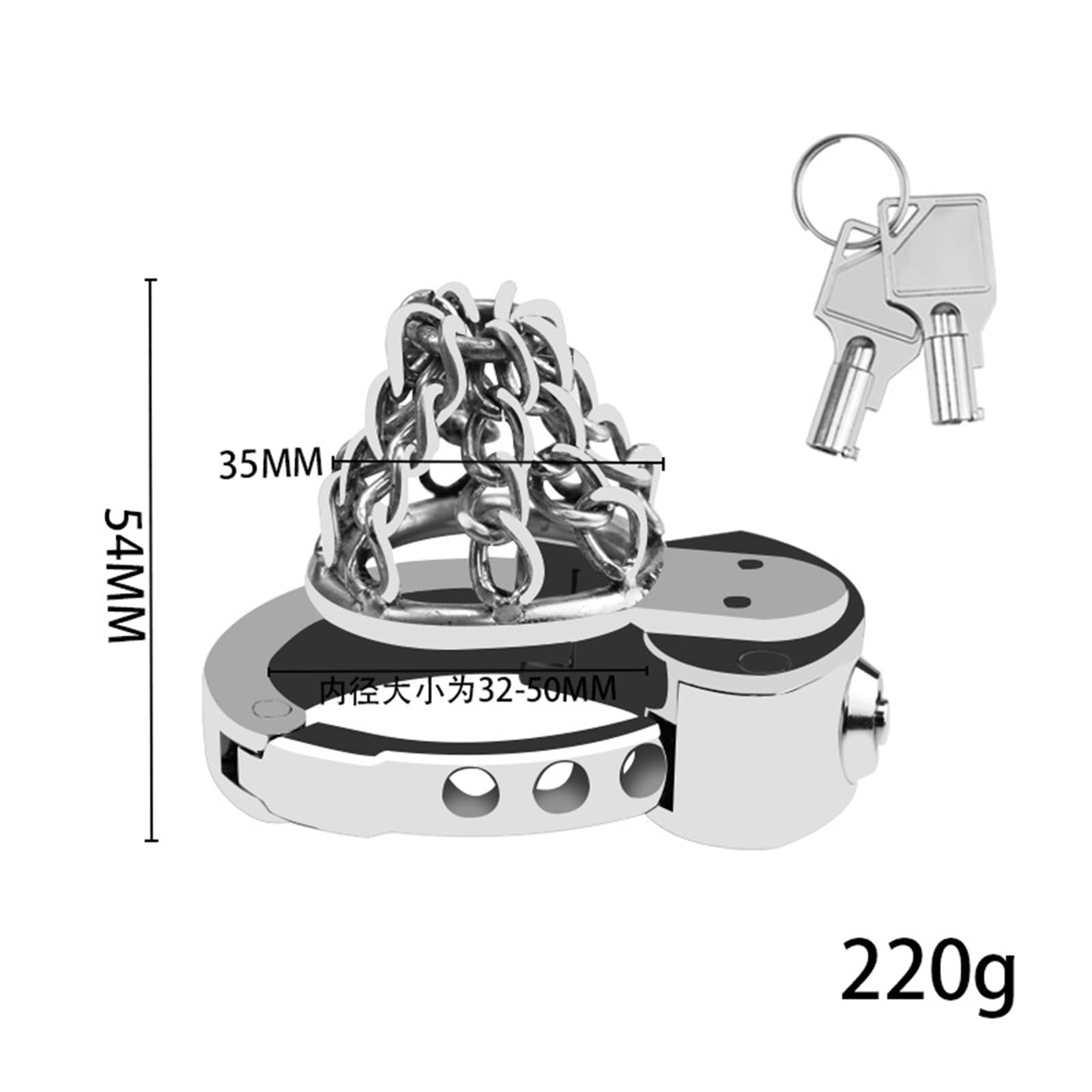 Chaîne perspective cage de chasteté en métal pour hommes serrure de chasteté réglable cage de poulet pour débutants cage en métal appareil de chasteté sex toys