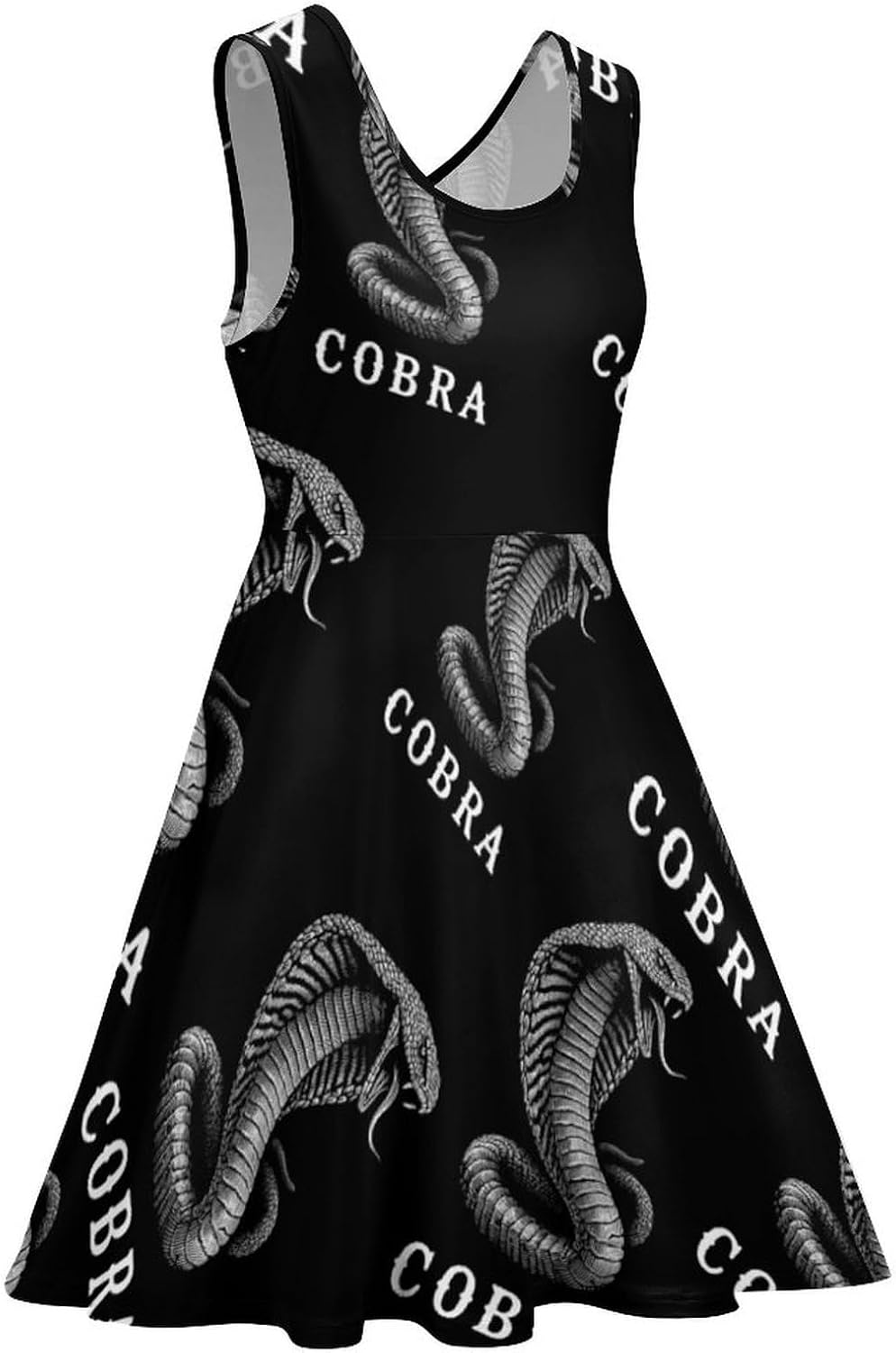 Cobra Snake Summer Dresses for Women Sleeveless Beach Sundress Swing Mini Tank Dress 5X-Large