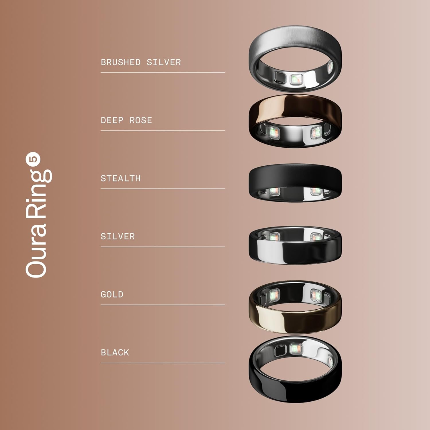 Oura Ring 5 - Deep Rose - Size 8 - World’s Smallest Smart Ring - Sleep, Activity, Women’s Health, AI Advisor, 1 Week of Battery Life, Size Before You Buy, Android & iOS Compatible 9