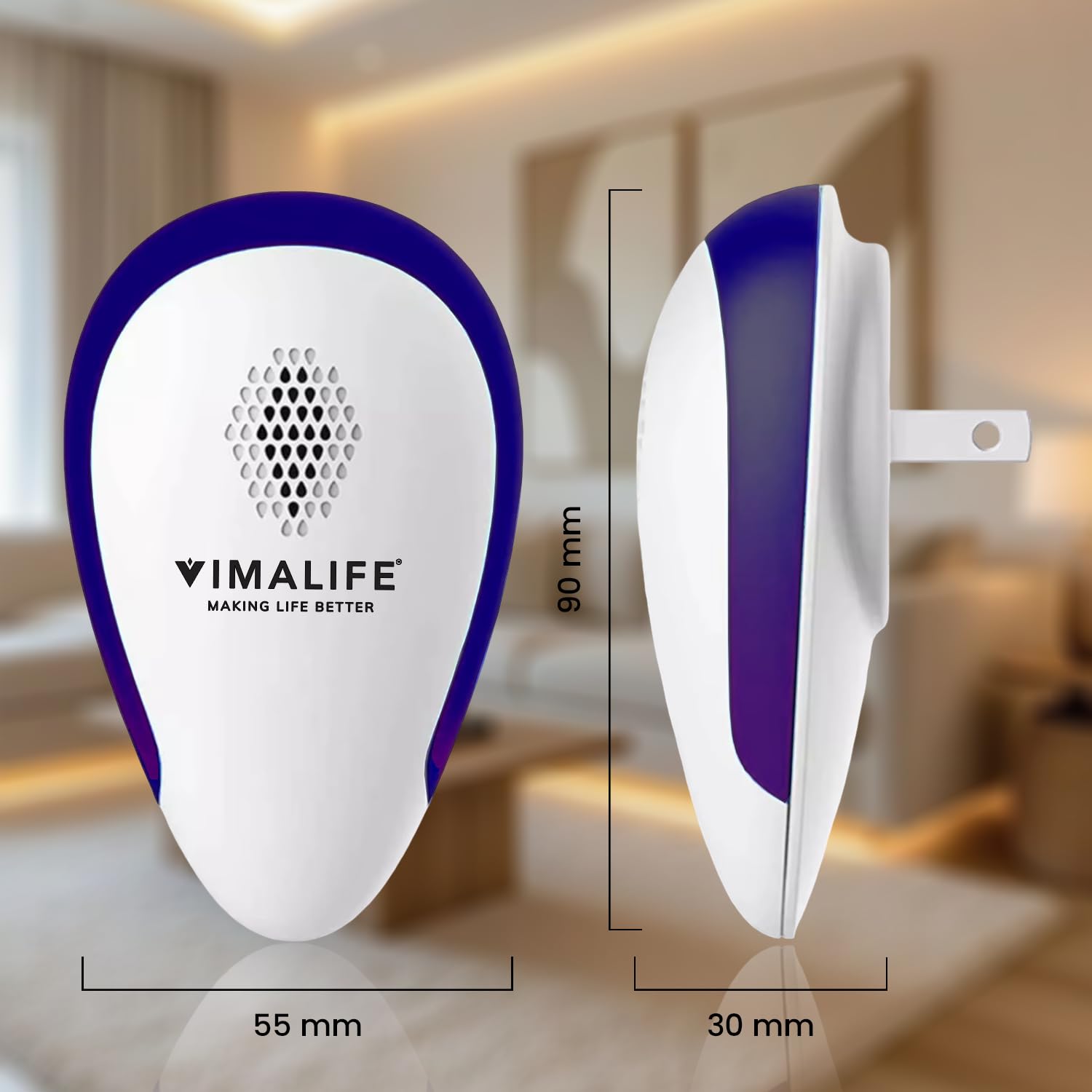 VIMALIFE 2025 Dispositivo elettrico repellente per zanzare all'aperto e all'interno, repellente portatile per insetti per campeggio, viaggi, protezione del corpo e del cortile