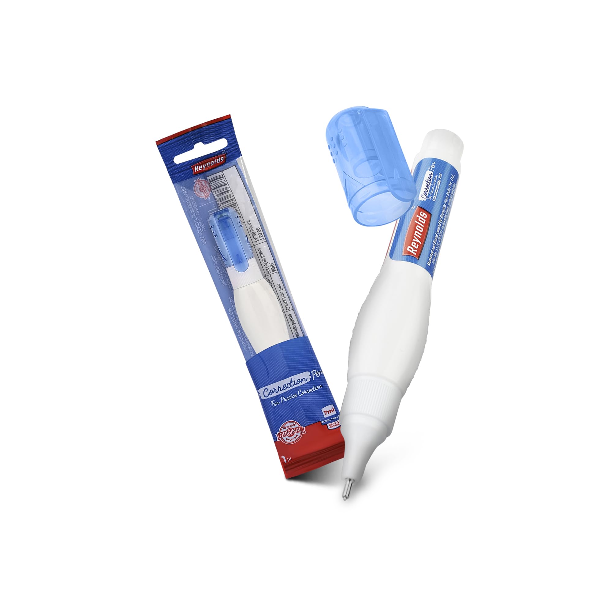 Reynolds Correction Pen Whitener I Smudge Free Operation with Unique Squeeze Control Applicator I Precise Whitener Pen for Correction - 4 PIECES,White,8904379403467-image-0