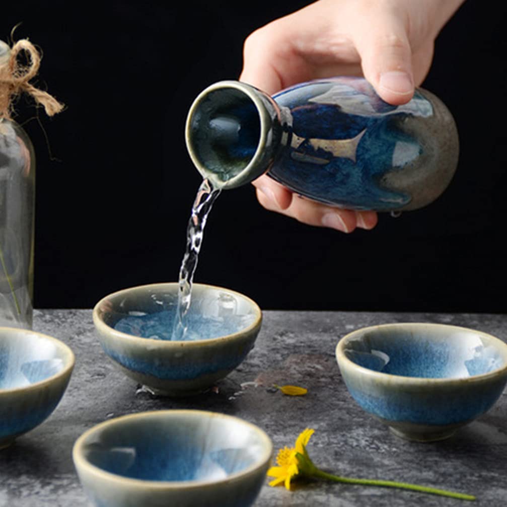 HEMOTON 1 Set Sake Cup Multi- Utilice Sake Step Step Sake Sake Pot Sirviendo Tazas (Color Surtido)