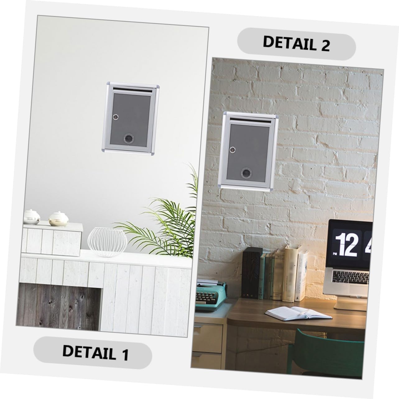 2pcs Locking Wall Mount Mailbox Ample Storage Secure Design for Office Home Use for Organized Letter Collection