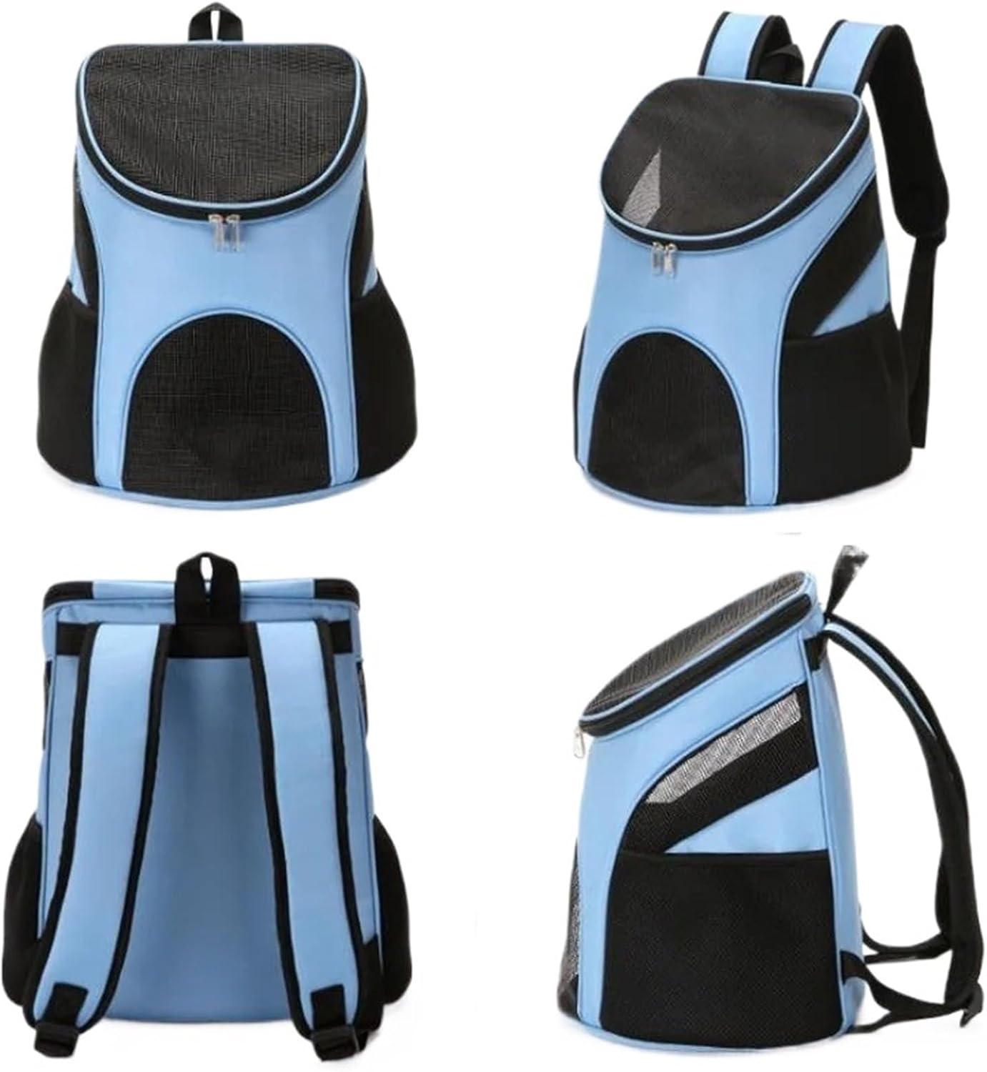 Foldable Breathable Pet Backpack, Double Shoulder Portable Travel Bag for Cats and Small Dogs(Brown,30cmx24cmx33cm)