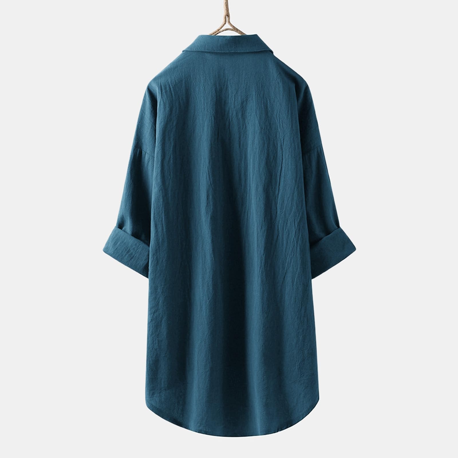 Camisas de gasa de manga larga con botones para mujer, color sólido, ligeras, modernas, de verano, con cuello de lino, algodón, trajes de muselina, ropa de gran tamaño, ajuste holgado, talla grande