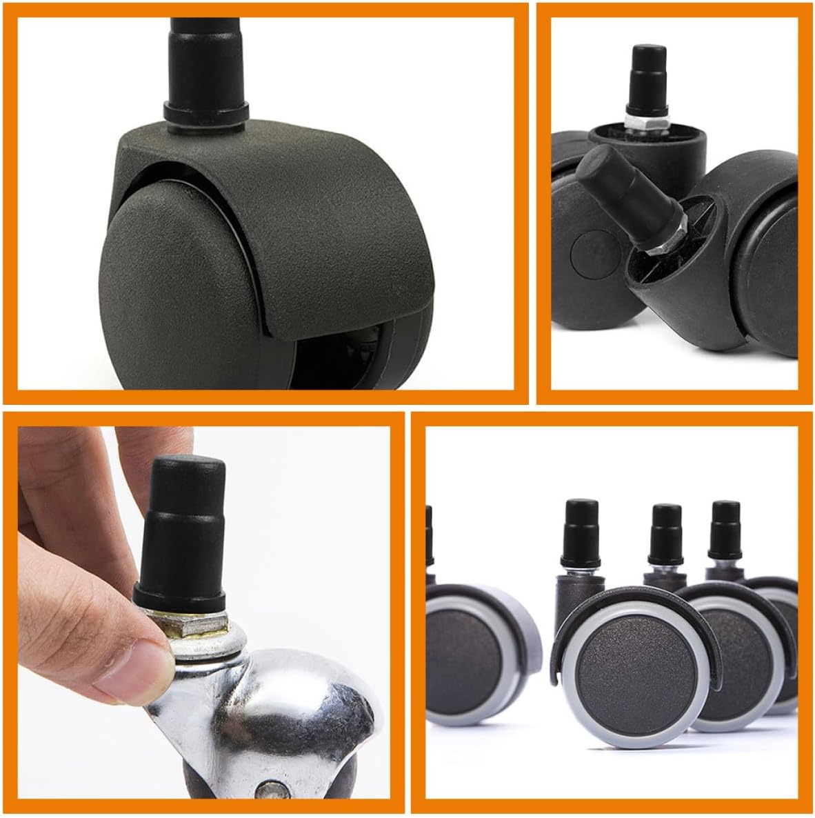 Veemoon 35pcs Plastic Furniture Insert Sleeves 19x32mm Swivel Caster Castor Caster Covers Furniture Accessories Bar Casters Spare Parts Abrasion Resistant