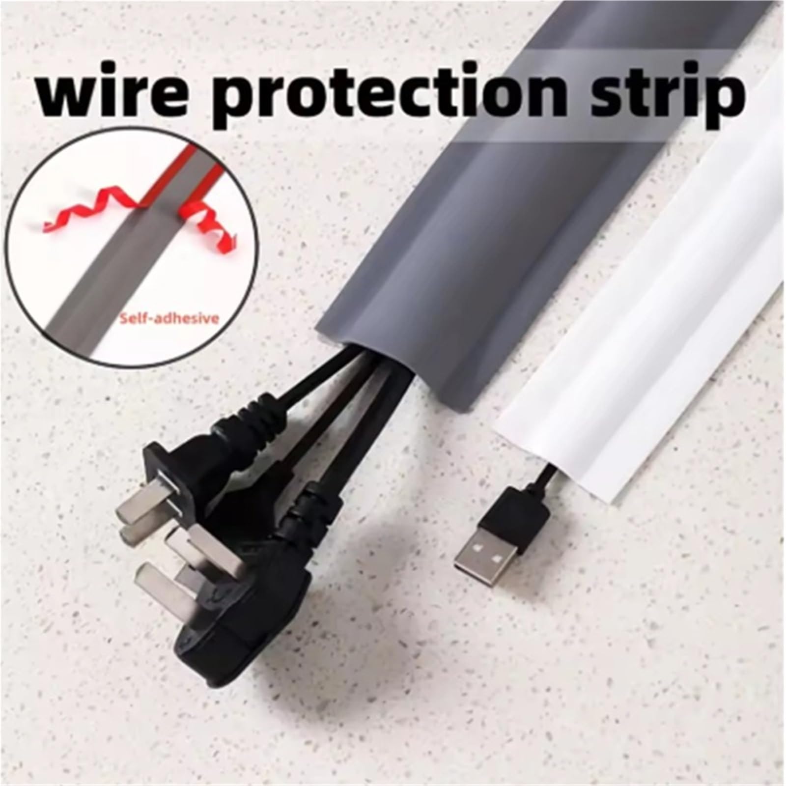 caNaleta Cables Pared Adhesivo 1 Unidad de m, 3 y 5 PVC, autoadhesiva, for Bandeja portacables Superficie, con Cubierta Anti-pisoteo conducto Decorativo for Cables Expuestos(Black,5.5cm,3.0M)
